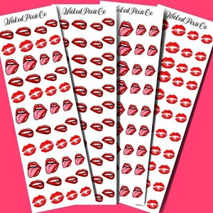 Kisses and Sexy Lips Nail Decals For Valentine Day Nail Art Designs