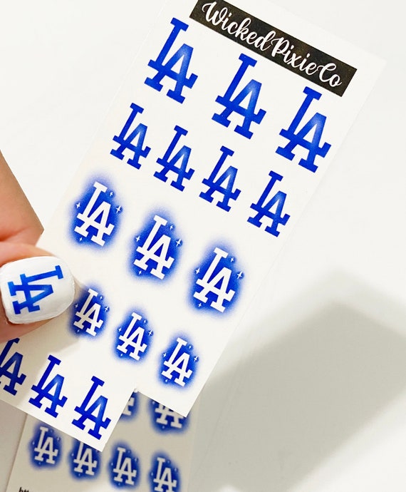 Airbrush Los Angeles LA Nail Decals Baseball Season Etsy