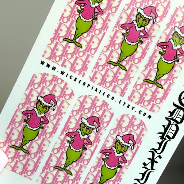 Christmas Nail Decals Etsy