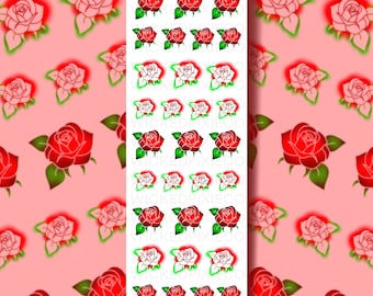 Nail Art Airbrush Roses Nail Decals: 90's Stencil Design