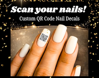 Custom QR Code Nail Decals | Social Media, Website, Business Branding Nail Art