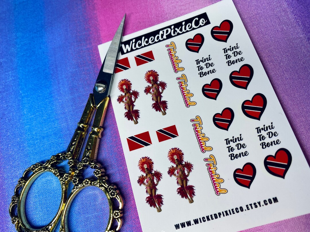 Trinidad and Tobago Nail Decals Carribean Trini to De Bone Nail Art