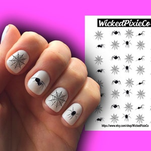 Spider Web Halloween Nail Decals: Spooky Nail Art Supplies