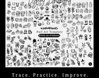 Nail Art Practice Template | Line Work Skill Building Printable (Digital Download)