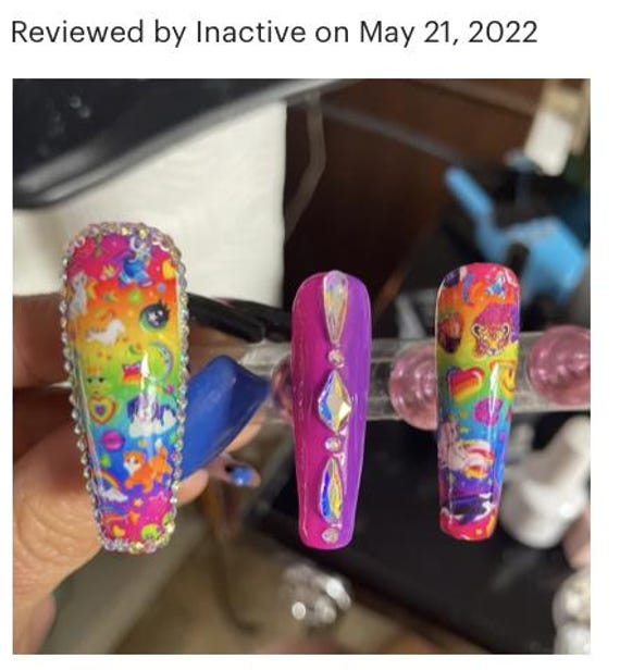 Lisa 90s Kawaii Nail Decals: Acrylic, Gelx Nail Art - Etsy