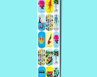 Loteria Nail Decals for Small to Medium length nails NAIL ART SUPPLIES Christmas Mexican Bingo Tradition