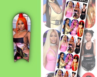 Nicki Nail Art Decals Female Music Design for Natural Acrylic Gelx or Press on Supplies Cute Nail Art Accessories Nail Tech Gift