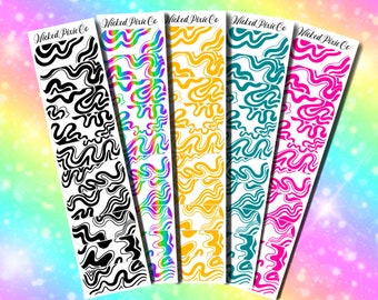 Nail Art Abstract Line Art Waterslide Nail Decals: Full Cover Trendy Designs