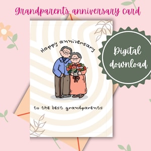 Karte für Großeltern zum Hochzeitstag - schöne und herzliche Erinnerung für Oma und Opa.  Feiern Sie alle ihre Jubiläen