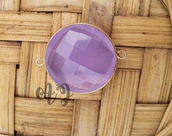 Amethyst Hydro Quartz Pear Briolette 925 Sterling Silver Gold Plated Textured Bezel Pendant