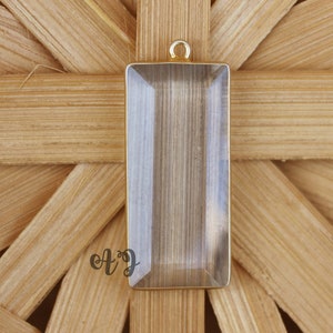 Crystal Quartz Pendant. 925 Sterling Silver Pendant. Handmade Pendant. Clear Crystal Quartz Emerled Cut Pendant. Gemstone Pendant Jewellry.