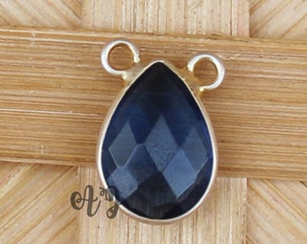 London Blue Pendant. Engagement Gift. Women Delicate teardrop Pendant. London Blue Topaz Hydro Quartz Pear Pendant. 925 Silver Pear Pendant.