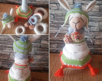 Stacking Tower Lama Crocheted Stacking toy crochet