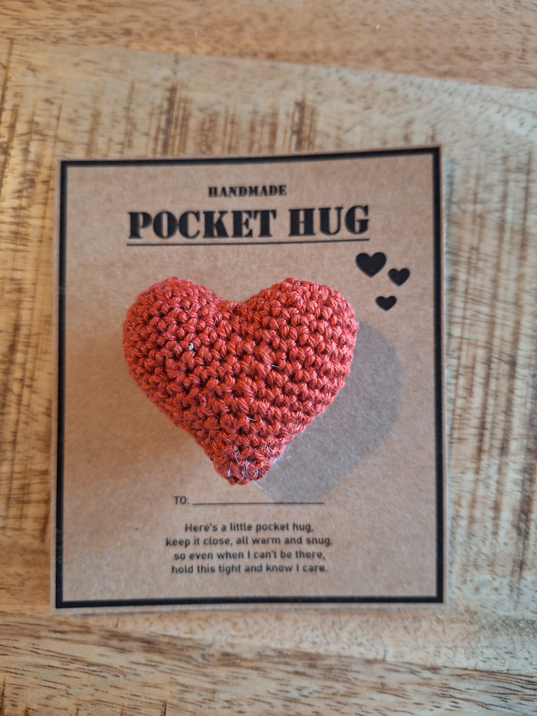 Crochet Pocket Hug, Pocket Hug, Heart Etsy