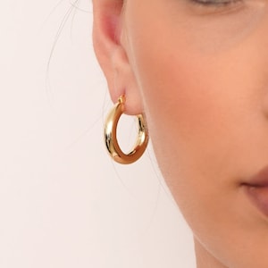 Silver Chunky  Hoop Earrings, Gold Chunky Hoop Earrings, Minimalist Bold Hoop Earrings, Thick Chunky Gold Hoop, Statement Hoops, Thick Hoops