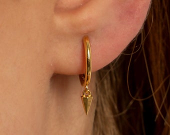 Dainty Spike Hoops • Gold Spike Hoops • Spike Hoops Earrings • Huggie Earrings • Tiny Hoop Earrings • Minimalist Hoops • Minimal Earrings
