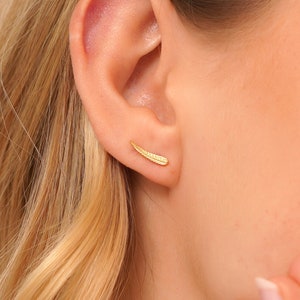 Leaf Stud Earring, Small Tiny Leaf Studs Earring, Olive Leaf Earrings, Cute Earrings, Unique Earring, Gift for Her, Dainty Gold Leaf Earring