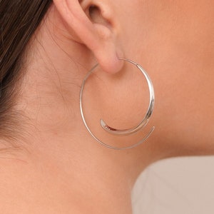 Minimalist Spiral Hoops Earring, Sterling Silver Spiral Hoop, Spiral of Life Hoops, Spiral Earrings, Gold Hoop Earring, Gift for Bridesmaids
