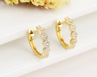 Everyday Gold Hoops, Straight Post Barbell Hoops, Everyday Gold Earrings, Gold Hoop Earrings, Hoop Earrings, Gold Earrings Hoops