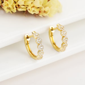 Everyday Gold Hoops, Straight Post Barbell Hoops, Everyday Gold Earrings, Gold Hoop Earrings, Hoop Earrings, Gold Earrings Hoops