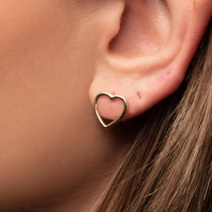 Heart stud earrings, Silver Heart Earrings, Mini Heart Stud Earrings, Tiny Simple Earrings For Her, Gold Heart Stud Earrings, Gold Studs