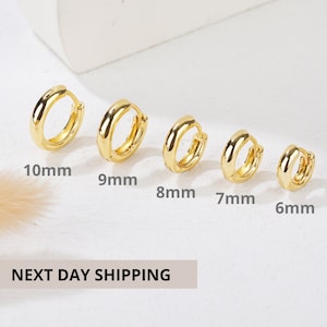 Sterling Silver Rounded Hoop Earring, Medium Thick Hoop Earring, Gold Thick Huggie Hoop Earrings, Small Bold Hoop Earring, Everyday Earring