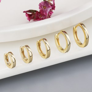Créoles unies en argent, Créoles unies, Boucles d'oreilles en argent sterling, Boucles d'oreilles minuscules en argent, Créoles dorées, Créoles petite hélice