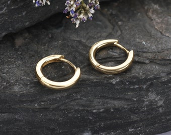 Small Croissant Hoop Earrings, Plain Ring Hoop, Silver Tragus Hoop, Bold Hoop Earring, Dainty Cartilage Earring, Everyday Hoops, Huggie Hoop