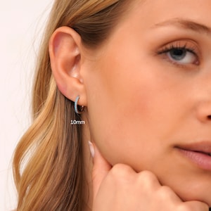 Turquoise Gemstone Huggie Hoop Earrings