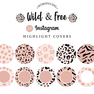 Instagram Highlight Icons, Instagram Story Covers, 23 Pink Animal Print IG Highlights, Beauty Fashion Blogger, Instagram Highlight Icons