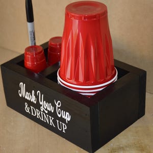 Drink Cup Holder, Mark your Cup and Drink up, Red Cup Holder, Shot cup Holder,  , Party cup holder, Pen and Cup Caddy,