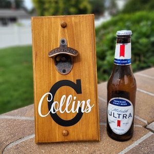 Personalized Beer Opener, Wall Mounted Beer Opener, Beer Sign Handmade Beer Opener,, Gift For Him, Fathers Day Gift, BBQ Decor