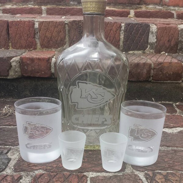 Kansas City Chiefs Whiskey Decanter Set Etsy