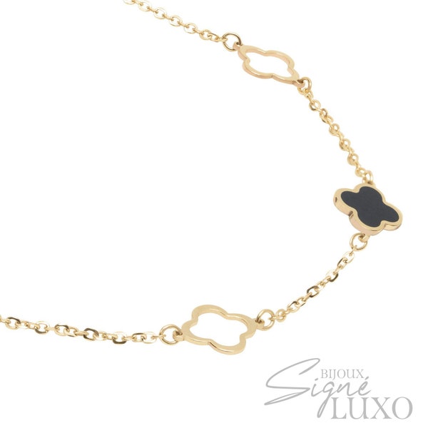 CLOVER MINI PINK GOLD NECKLACE
