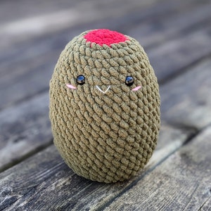 PATTERN: Jumbo Olive Crochet - PDF ONLY - Amigurumi vegetable crochet pattern - Crochet fruit beginner pattern