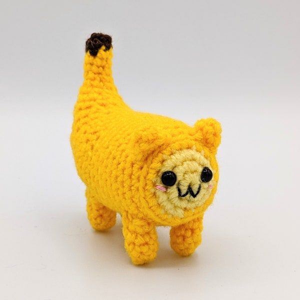 PATTERN: Catnana Crochet - PDF ONLY - Amigurumi banana cat crochet pattern - Crochet fruit animal advanced beginner pattern