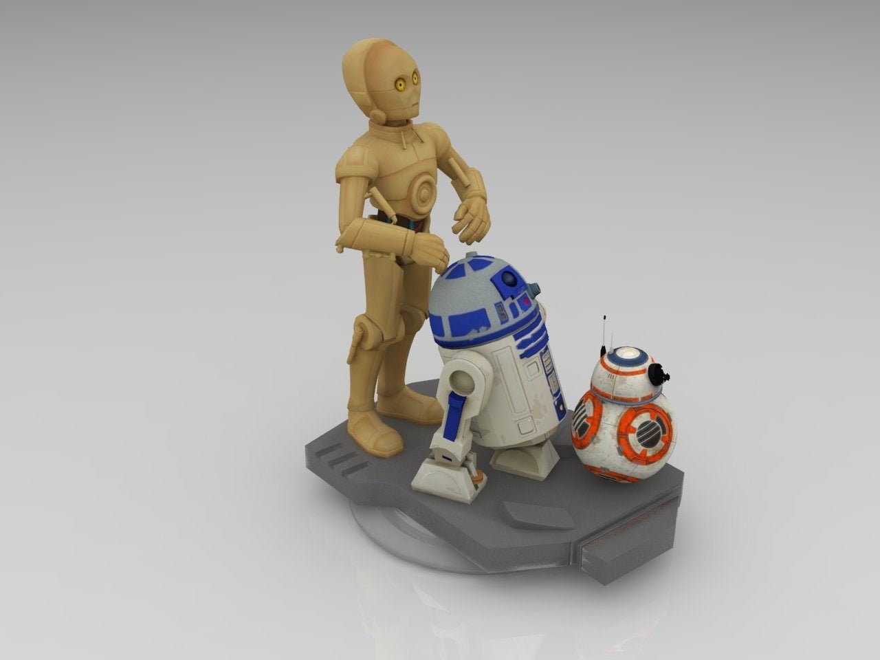 R2D2 C3PO BB8 3D Printable Model / STL Files for 3D Printing | Etsy