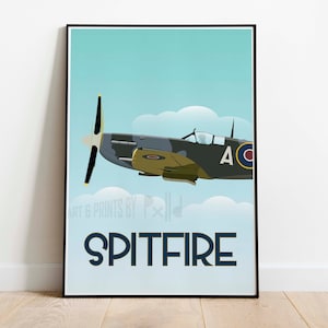 Spitfire, Impressão Spitfire, Pôster Spitfire, Pôster de Aviação, Pôster de Avião de Guerra, Pôster da Segunda Guerra Mundial, Pôster da Segunda Guerra Mundial, Pôster de Avião de Caça