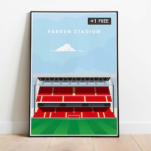 Parken Stadion Druck + KOSTENLOSER BONUS DRUCK, Handgemachtes Stadion Poster, Dänemark, Fußball Stadion Poster, Fußball Kunst, Wand Kunst