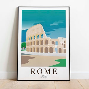 Affiche du Colisée, impression du Colisée, affiche de Rome, impression de Rome, affiche de voyage en Italie, impression de voyage en Italie, Colisée romain, art du voyage
