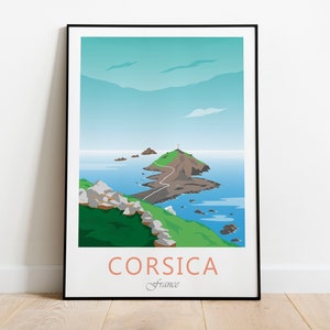 Korsika, Pointe de la Parata, Frankreich, Korsika Druck, Korsika Poster, Korsika Reise Poster, Korsika Reise Poster, French Travel Poster