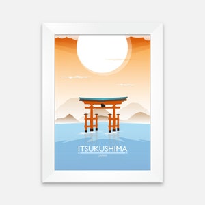 Itsukushima Poster, Itsukushima Print, Japan Poster, Japan Print, Japanese Shrine Poster, Japanese Shrine Print, Travel Poster, Travel Print