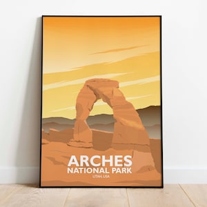 Utah, Arches National Park Print, Arches National Park Poster, U.S. National Park, Travel Poster, Travel Print, USA Poster, Wall Print