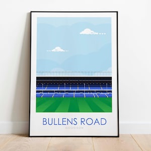 Bullens Road Stand, Goodison, Handgemachter Stadion Druck, Fußballstadien, Wandkunst, Wanddekor
