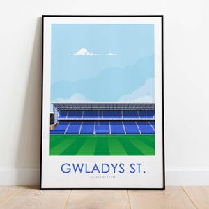 Gwladys Street End, Goodison, Handmade Stadium Print, Football Stadium, Wall Art, Wall Decor