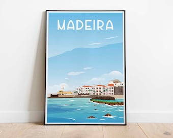 Madeira, Canical, Funchal, Portugees, Madeira reisafdruk, Madeira reisposter, verjaardagscadeau, huwelijkscadeau, kunst aan de muur