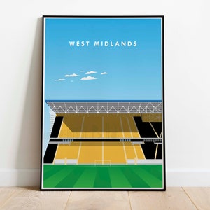 West Midlands Stadium Print, Handmade Stadium Poster, English Football Stadium Poster, Football Art, Wall Art