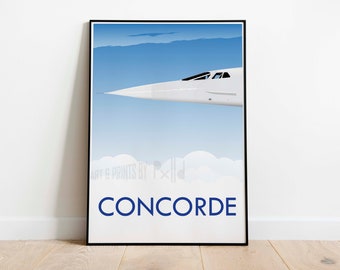 Concorde, Concorde Print, Concorde Poster, Aviation, Engineering, Design, Travel Print, Travel Poster, British Airways, Air France