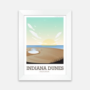 Indiana Dunes Poster, Indiana Dunes Print, US National Park Poster, US National Park Print, Travel Print, US Travel Poster, Wall Art