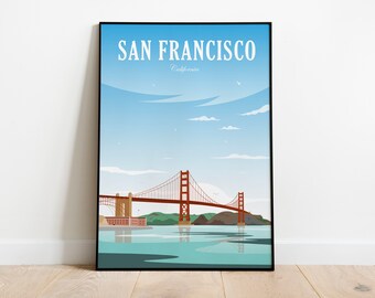 Golden Gate Bridge, San Francisco, California, Golden Gate Bridge Travel Poster, Golden Gate Bridge Print, San Francisco Poster